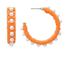 Load image into Gallery viewer, WRAPPED PEARL HOOPS
