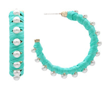 Load image into Gallery viewer, WRAPPED PEARL HOOPS
