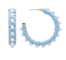 Load image into Gallery viewer, WRAPPED PEARL HOOPS
