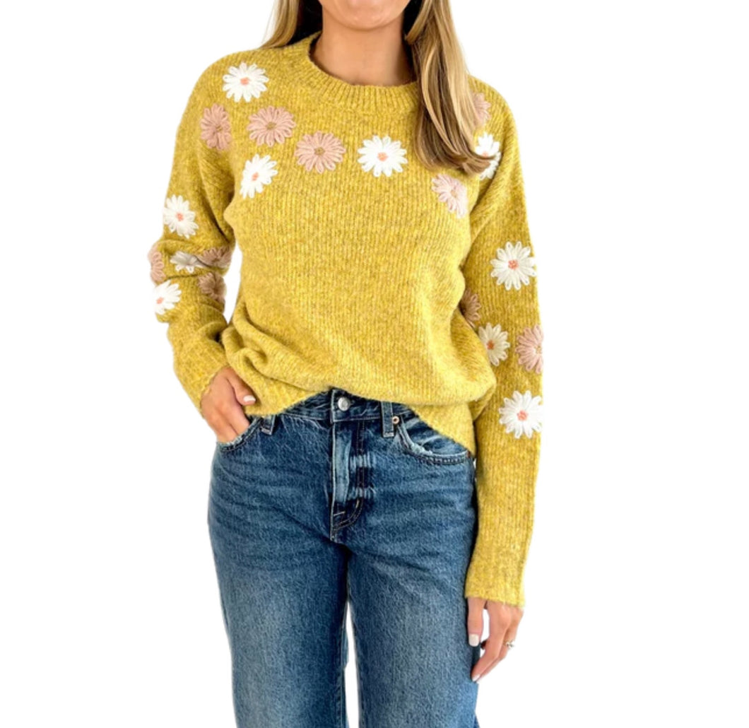 /Ochre Flower Sweater