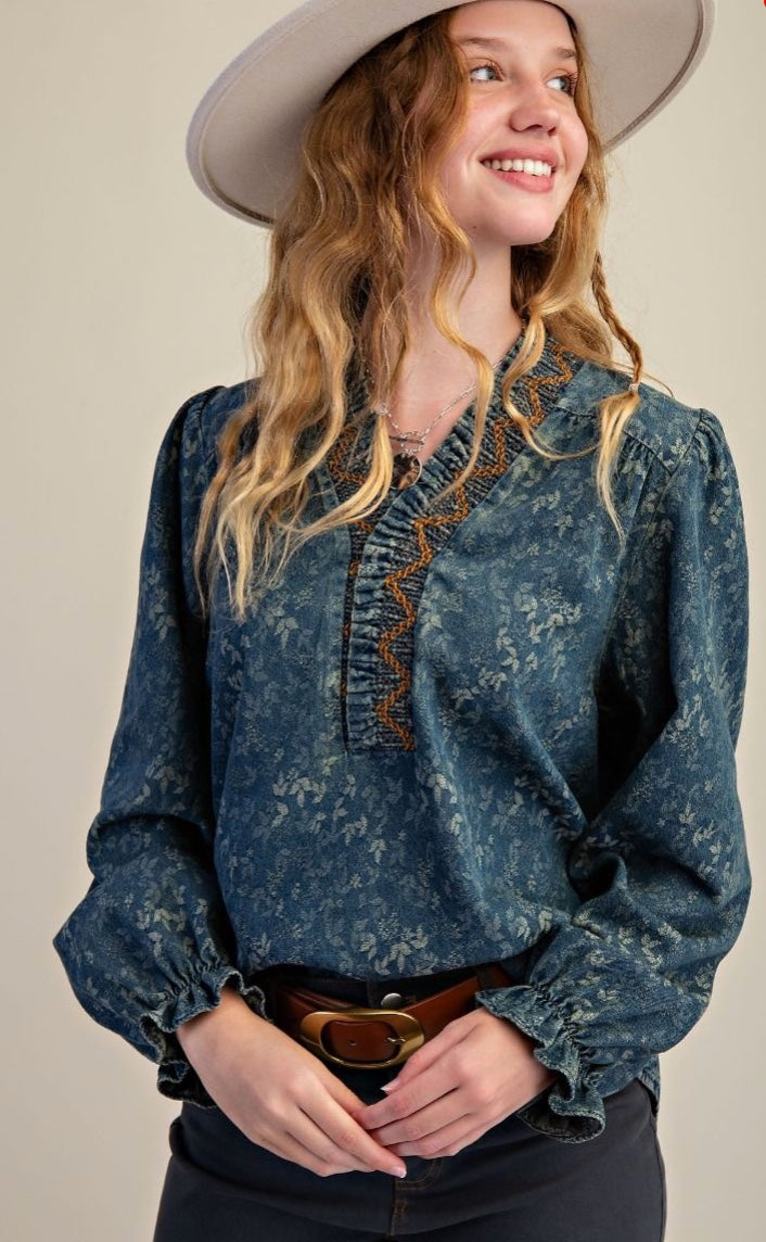 JACKIE DENIM BLOUSE