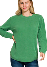 Load image into Gallery viewer, RAISED RIB ROUND NECK LONG SLEEVE TOP
