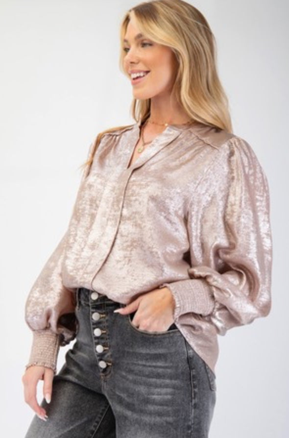 Foil Printed Woven Blouse