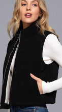 Load image into Gallery viewer, CORDUROY PUFFER VEST w/INNER FAUX FUR
