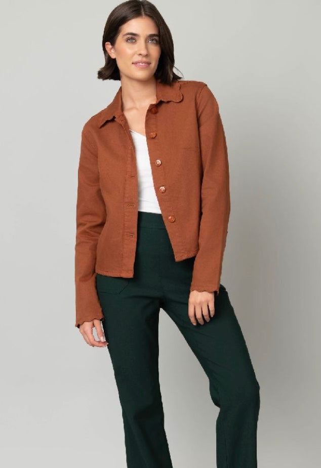SCALLOP TRIM DENIM JACKET