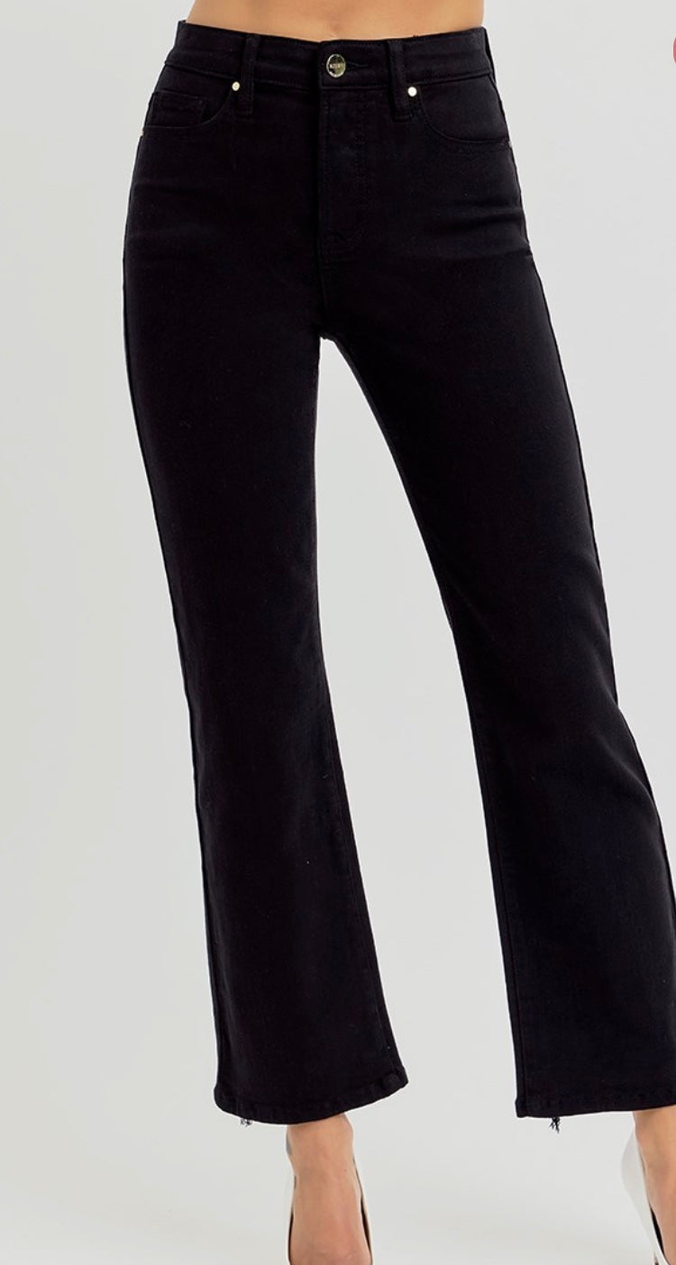 HIGH RISE CROP STRAIGHT PANTS