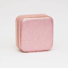 Load image into Gallery viewer, Rhinestone Zip Around Square Jewelry Box
