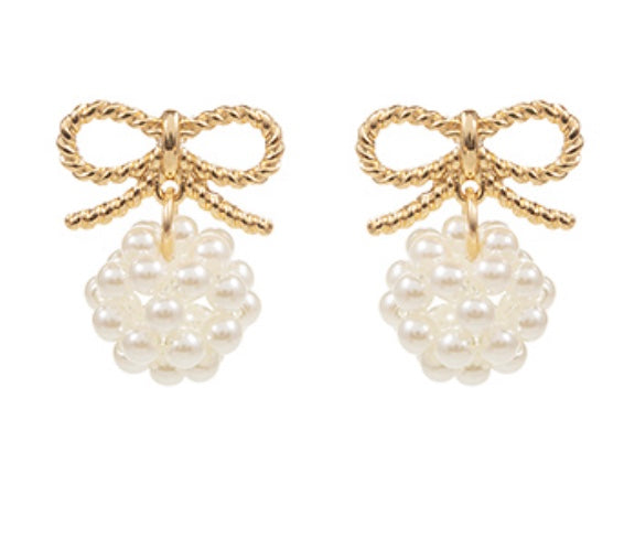 GS Pearl Ball Earrings