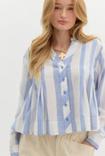 Load image into Gallery viewer, Striped long cuff sleeve top
