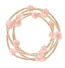 Load image into Gallery viewer, 4 Row10mm Candy Bead &amp; Textured Metal Bracelet
