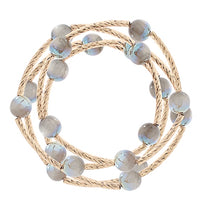Load image into Gallery viewer, 4 Row10mm Candy Bead &amp; Textured Metal Bracelet
