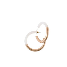Load image into Gallery viewer, Matte Gold and Acrylic Hoop Earrings
