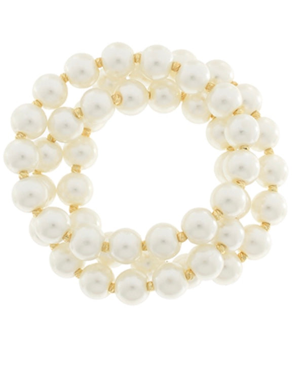 GS 3 Row Multi Pearl Bracelet