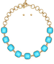 Load image into Gallery viewer, GS Faceted Stone Linked Necklace Set
