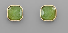 Load image into Gallery viewer, 13mm Glass Square Bead Earrings
