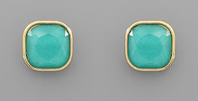 Load image into Gallery viewer, 13mm Glass Square Bead Earrings
