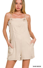 Load image into Gallery viewer, RAYON WOVEN ROMPER WITH TIE KNOT STRAP
