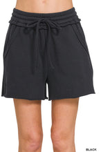 Load image into Gallery viewer, FLEECE RAW HEM SHORTS WITH DRAW STRING
