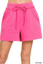 Load image into Gallery viewer, FLEECE RAW HEM SHORTS WITH DRAW STRING
