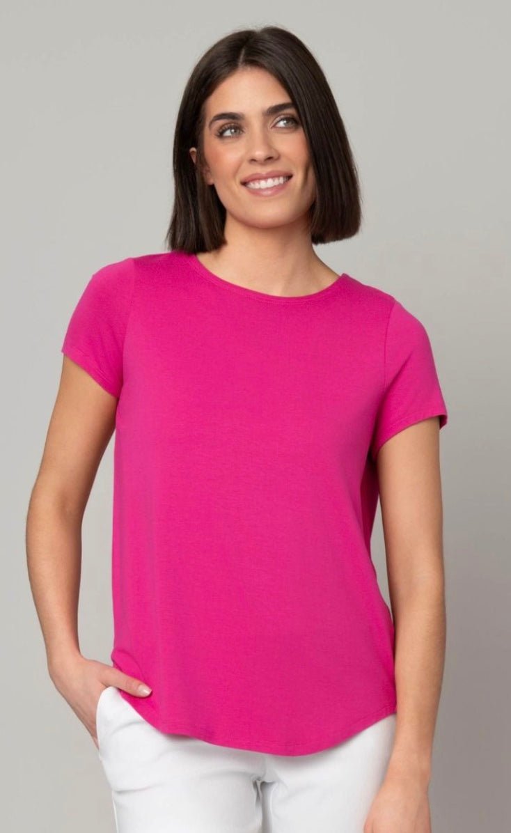Crew Neck Hi-Lo Hem Tee