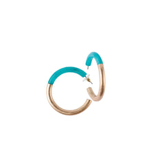 Load image into Gallery viewer, Matte Gold and Acrylic Hoop Earrings
