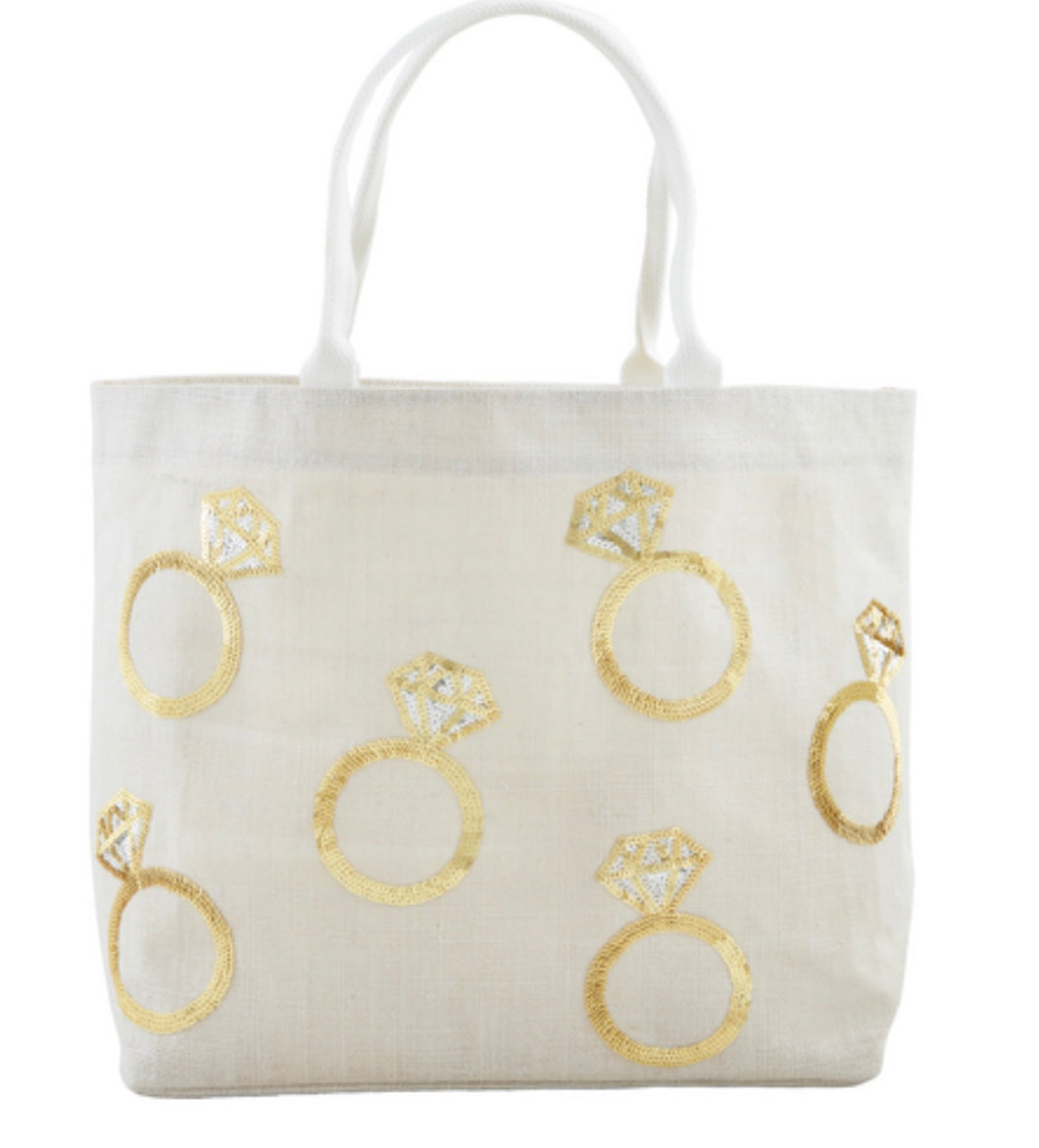 WEDDING RING SPARKLE TOTE BAG