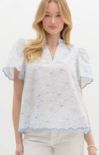 Load image into Gallery viewer, Floral Print Split V-neck Top
