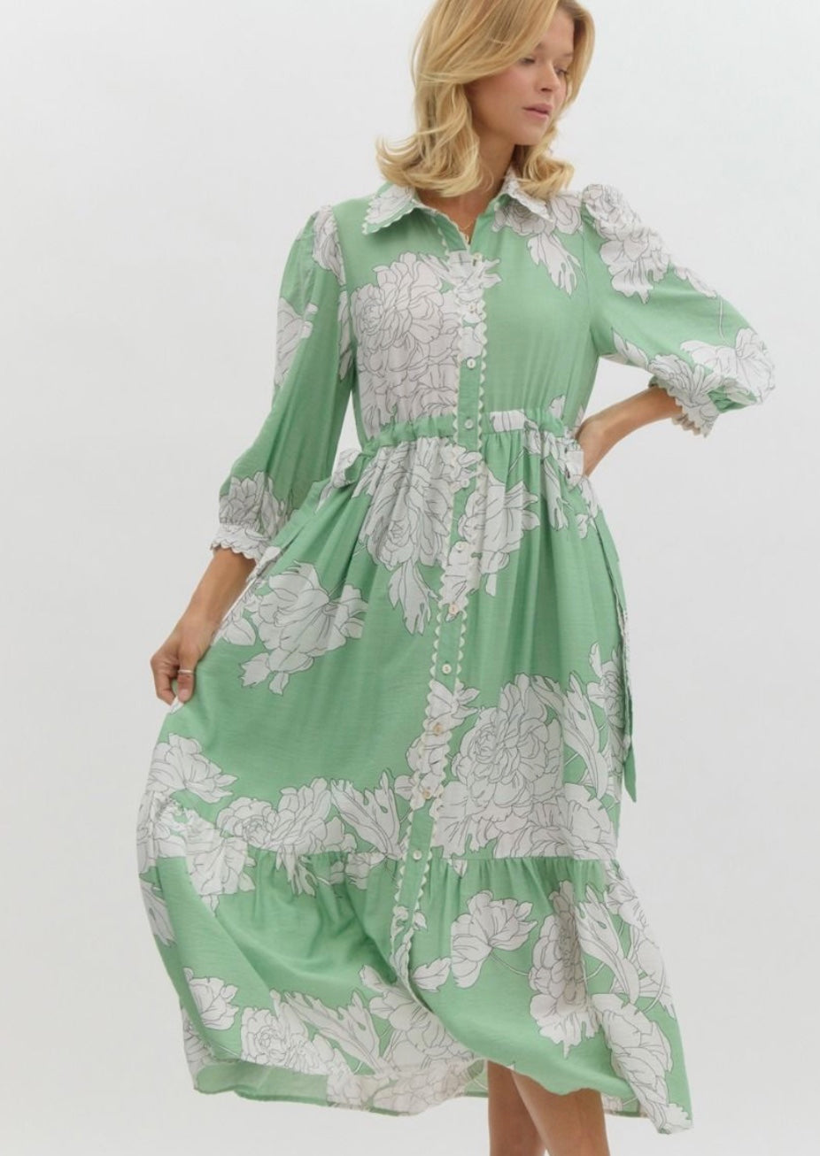Floral Print Midi Dress
