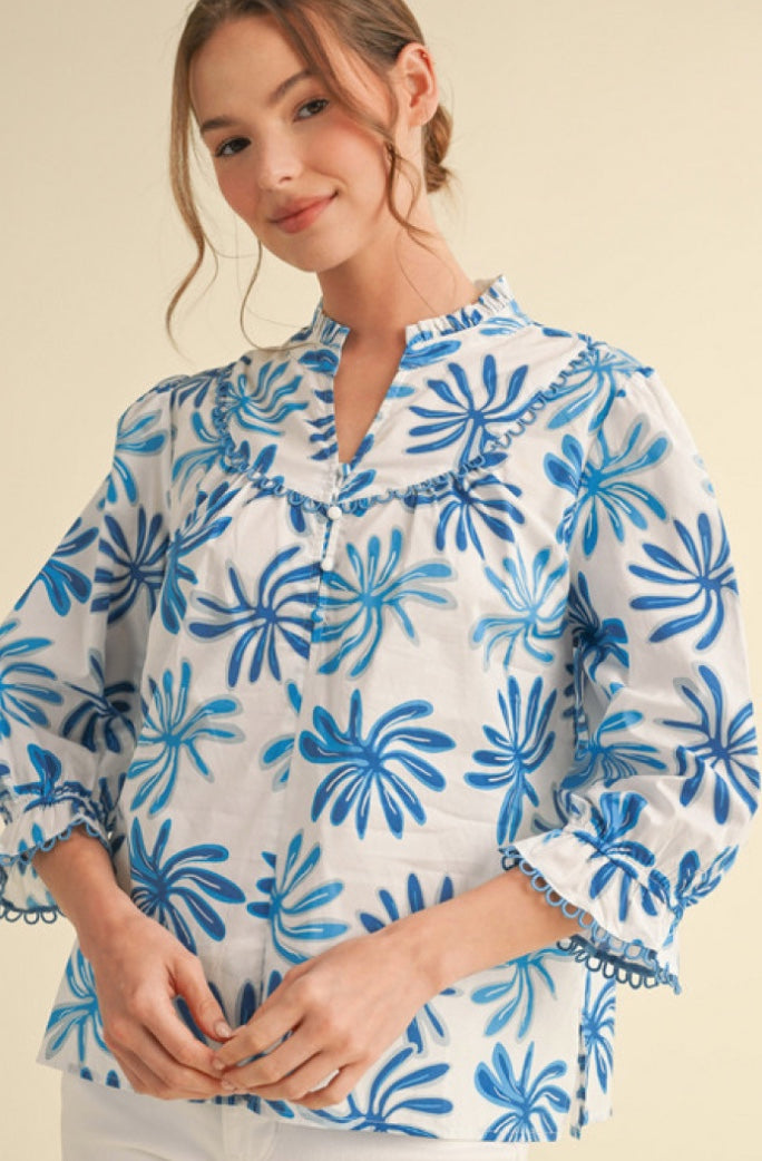 Hawaiian Print Top