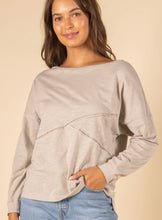 Load image into Gallery viewer, Sunday Morning Patchwork Detail Long Sleeve Top
