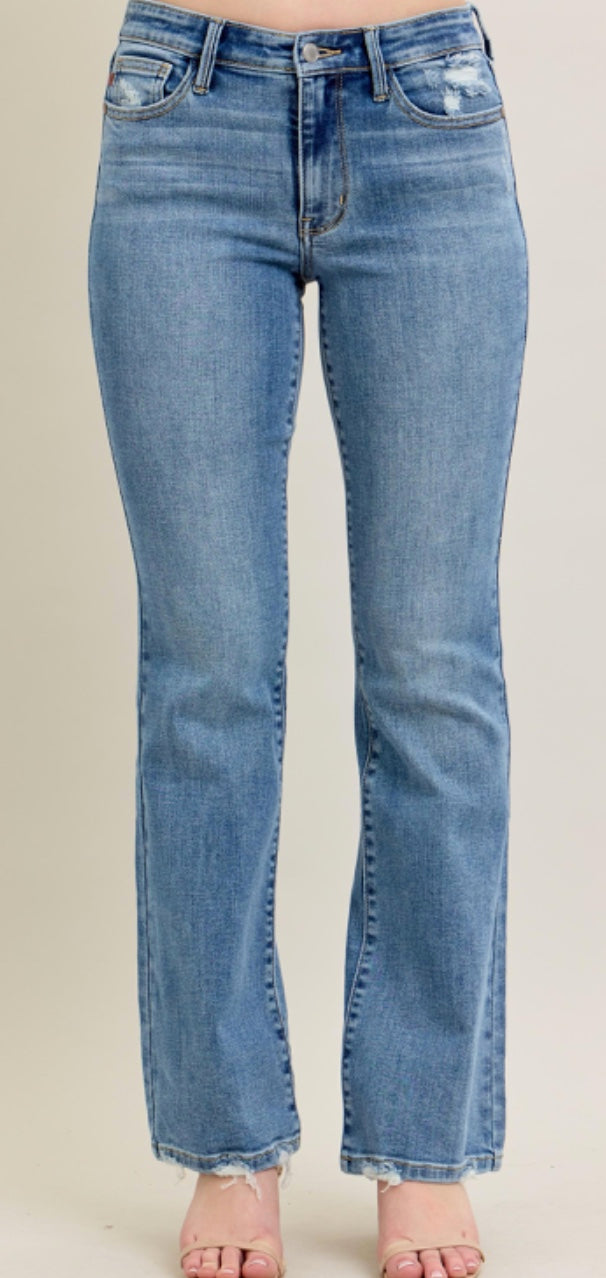 / Mr Vintage Wash Boot Cut W/ Destroy Hem