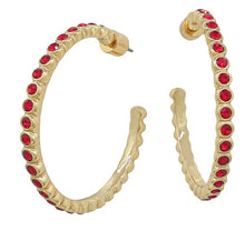 Load image into Gallery viewer, Pave Stone Hoops
