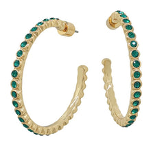 Load image into Gallery viewer, Pave Stone Hoops
