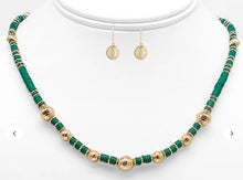 Load image into Gallery viewer, Bead Disk &amp; Metal Ball Necklace
