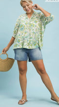 Load image into Gallery viewer, Smocked V-Neck Paisley Top
