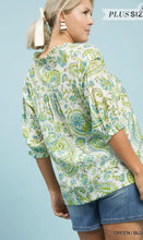 Load image into Gallery viewer, Smocked V-Neck Paisley Top
