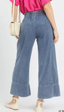 Load image into Gallery viewer, Stone Wash Denim Wide Leg Pants
