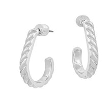Load image into Gallery viewer, WATER RESISTANT WAVE TEXTURED 1' TEARDROP HOOPS
