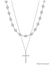 Load image into Gallery viewer, BEADED AND CROSS LAYERED NECKLACE
