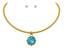Load image into Gallery viewer, Sqaure Stone Pendant Wire Choker
