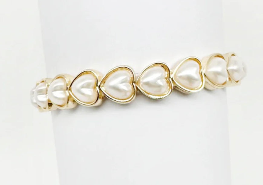 Pearl Heart Stretch Bracelet