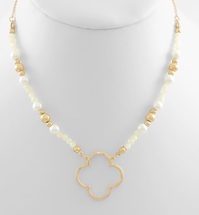 Beaded Clover Necklace