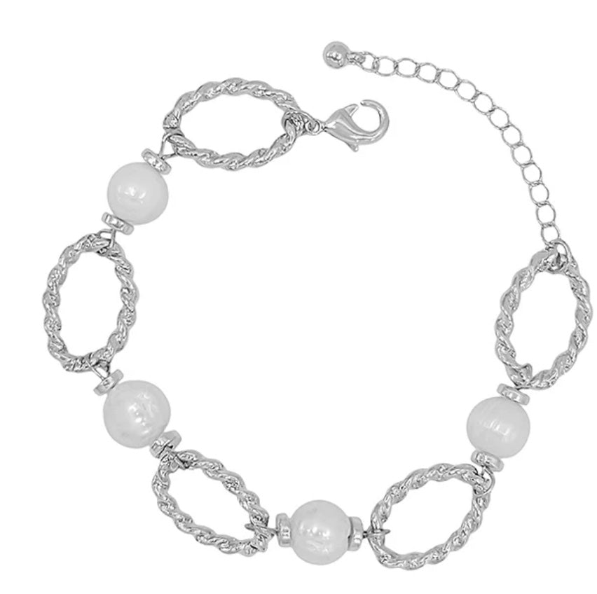 / Freshwater Pearl and Open Bracelet