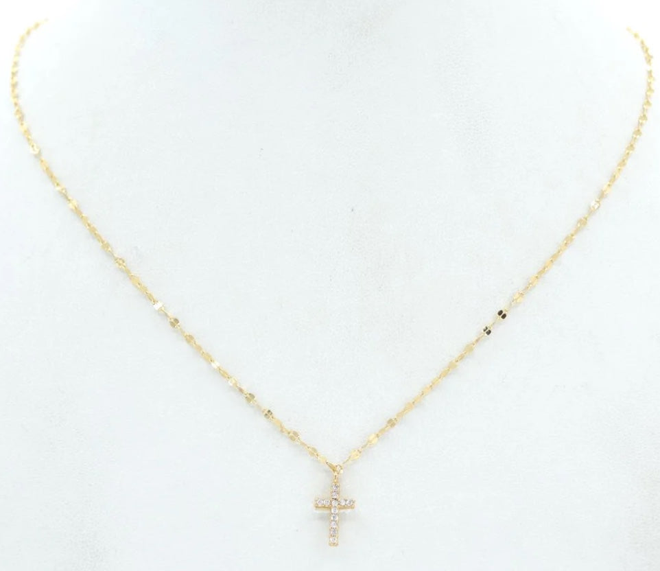 Gold Chain with Rhinestone Cross