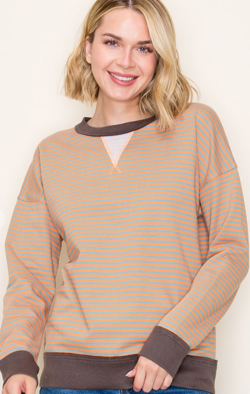 Pinstriped Sweatshirt