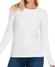 Load image into Gallery viewer, *CURVY CREW NECK LONG SLEEVE T-SHIRT
