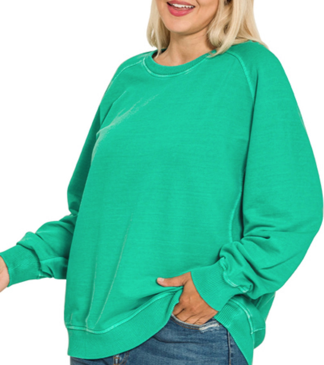 / Curvy Washed Pullover