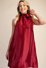 Load image into Gallery viewer, Ruffle Tie Neck Sleeveless Side Pocket Mini Dress
