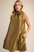 Load image into Gallery viewer, Ruffle Tie Neck Sleeveless Side Pocket Mini Dress
