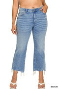 Load image into Gallery viewer, KICK CROP FLARE DENIM PANTS
